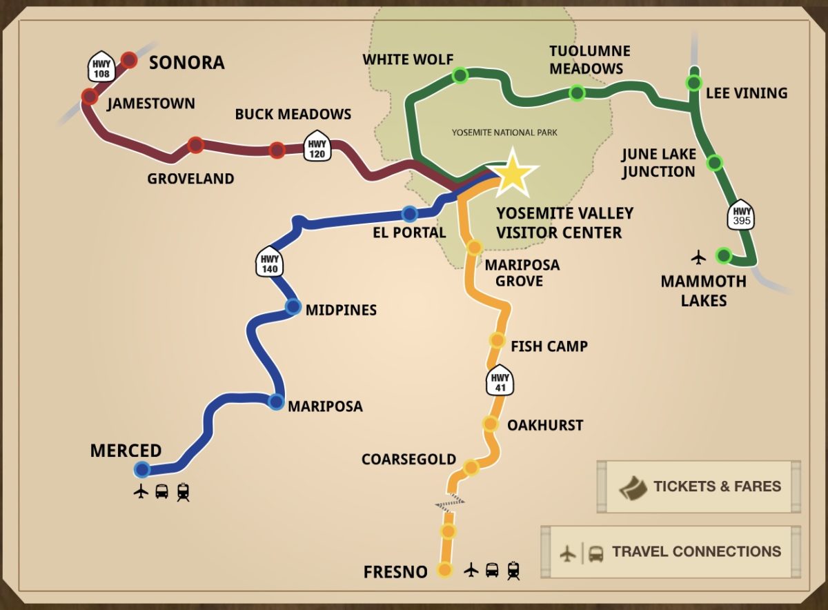 Transportation Options | Yosemite Bug Rustic Mountain Resort